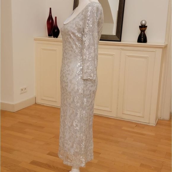 NY&C Silver Lace Sequin Dress, Size 0 NWOT - Picture 10 of 15